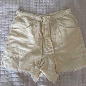Free People High Waist Cream Shorts